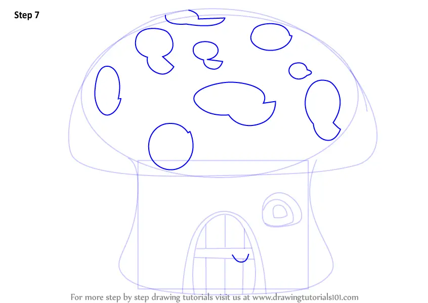 How to Draw a Mushroom House (Houses) Step by Step