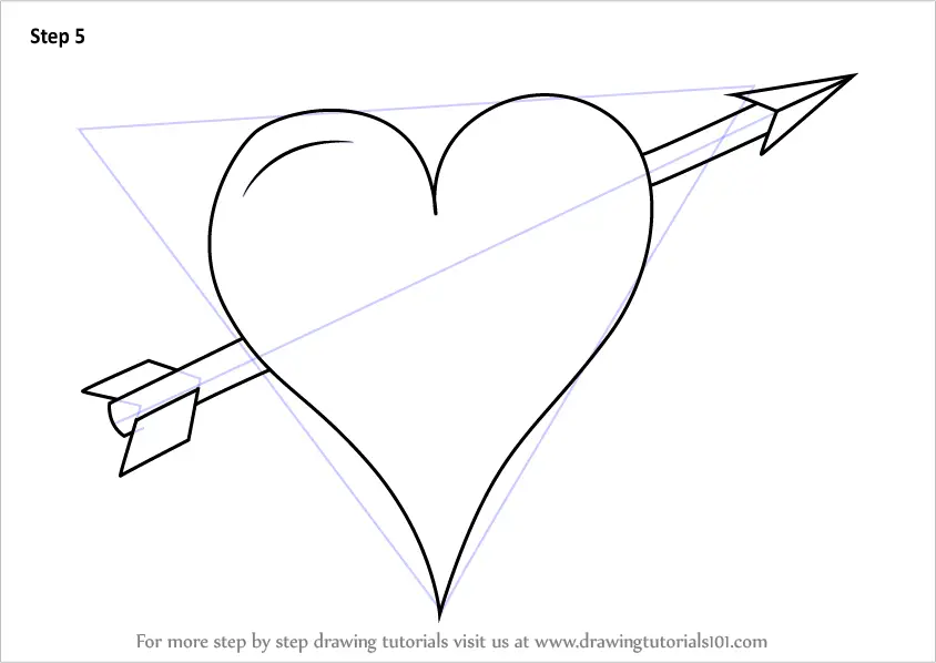 how to draw a arrow through a heart