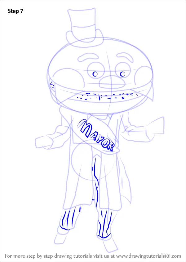 How to Draw Mayor McCheese (Mascots) Step by Step | DrawingTutorials101.com