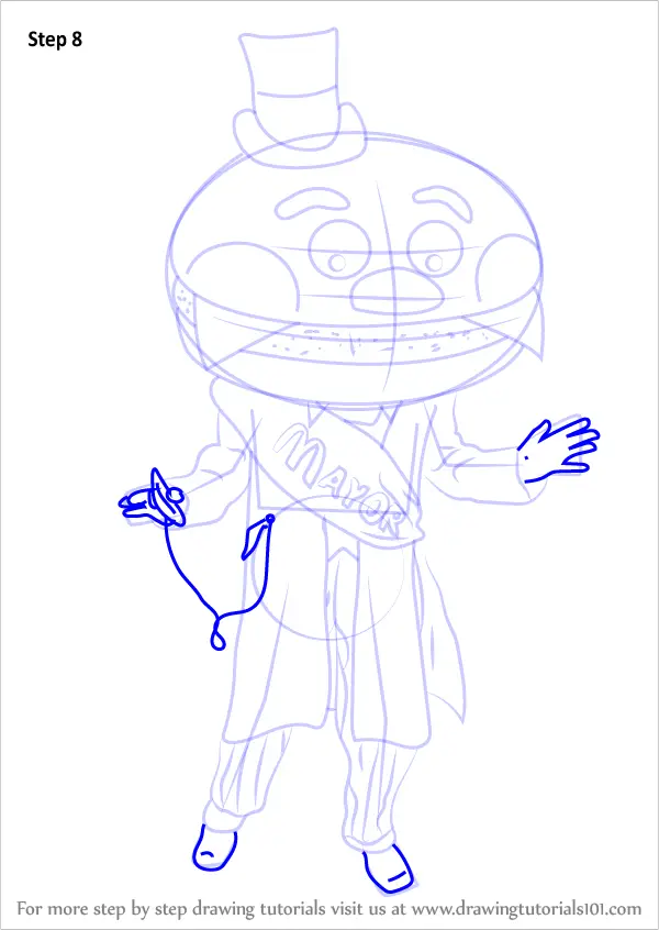 How To Draw Mayor Mccheese (mascots) Step By Step 