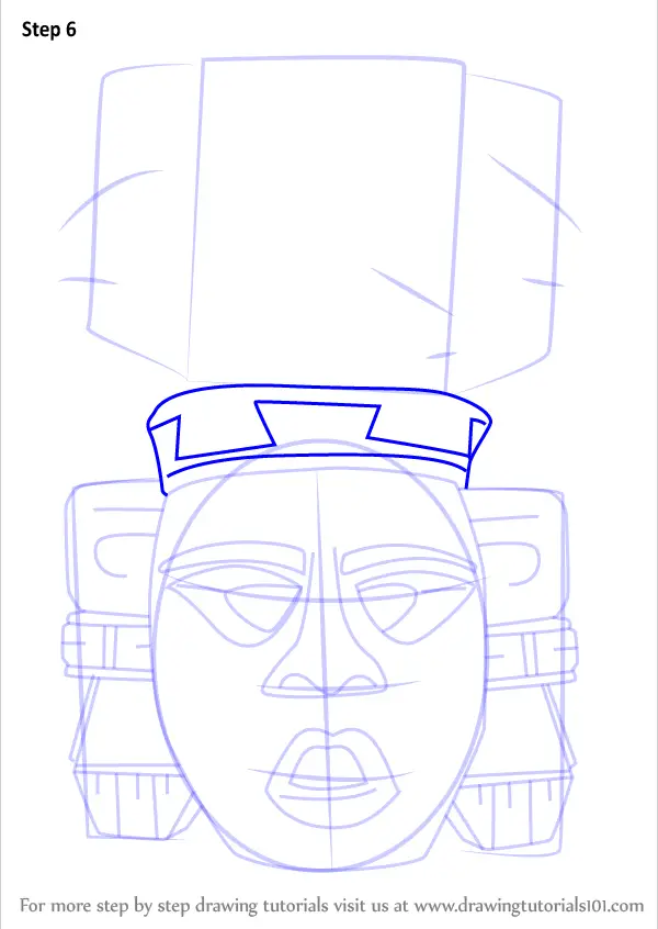 Learn How to Draw Indian Mayan Aztec Mask (Masks) Step by Step