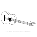 How to Draw a Acoustic Guitar on floor