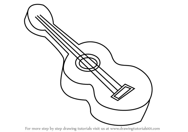 how to draw Guitar for Kids step 0