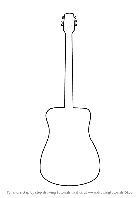 Learn How to Draw Guitar Outline (Musical Instruments) Step by Step