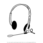 How to Draw Headphones with Microphone