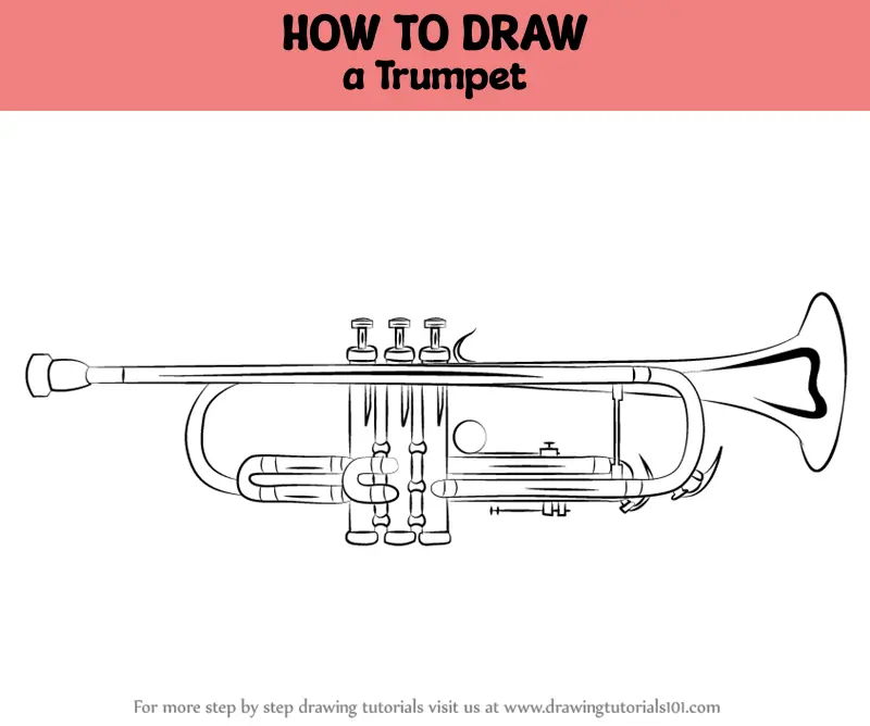 How to Draw a Trumpet (Musical Instruments) Step by Step