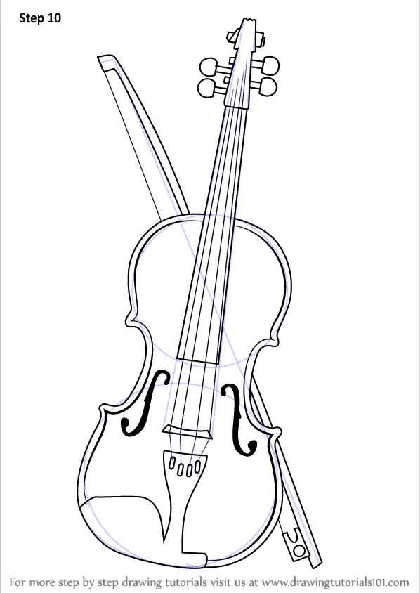 How to Draw a Violin (Musical Instruments) Step by Step