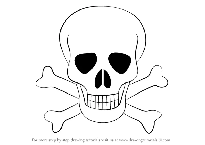 Learn How to Draw Skull with Crossbones (Skulls) Step by Step Drawing