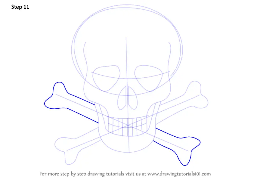 How to Draw Skull with Crossbones (Skulls) Step by Step
