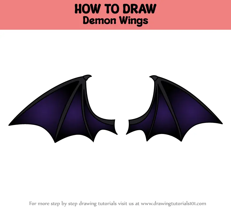 How to Draw Demon Wings (Tattoos) Step by Step