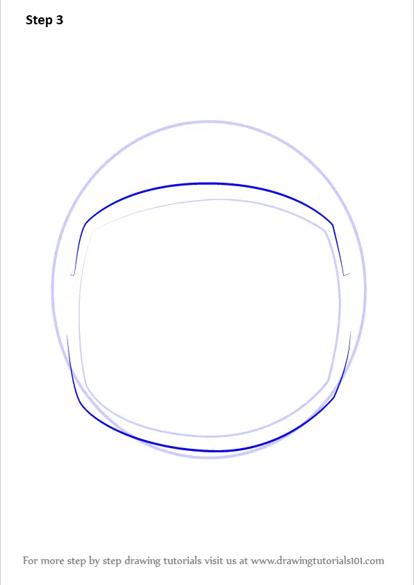 Step by Step How to Draw an Astronaut's Helmet : DrawingTutorials101.com