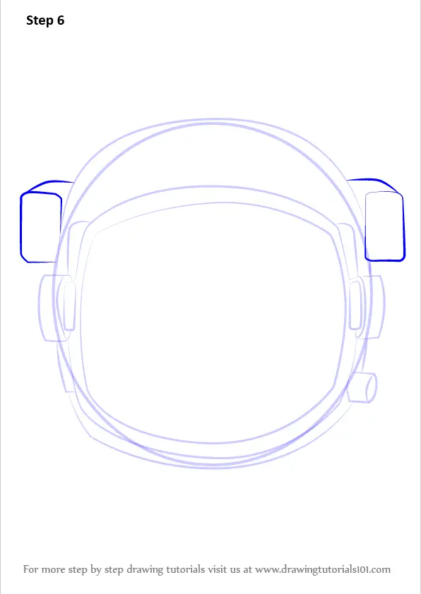 Step by Step How to Draw an Astronaut's Helmet : DrawingTutorials101.com