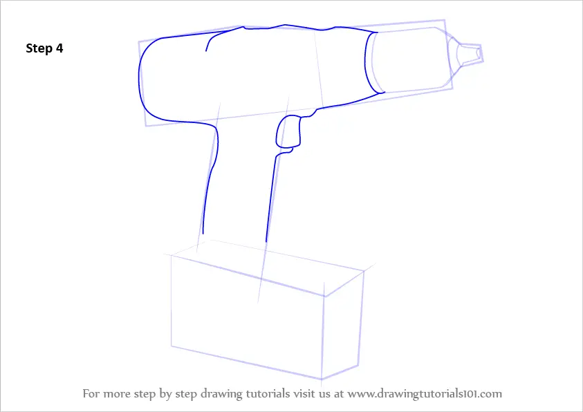 Learn How to Draw a Drill Machine (Tools) Step by Step : Drawing Tutorials