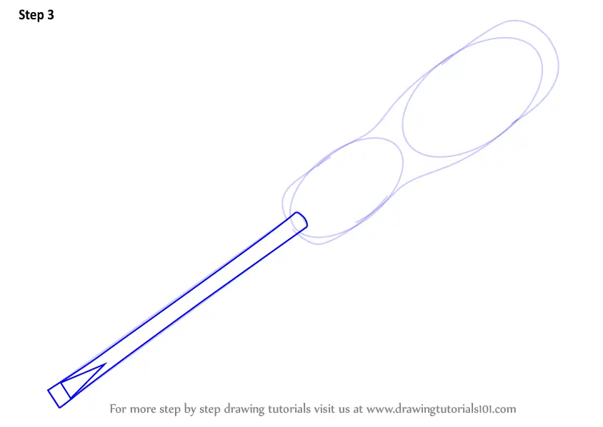 Learn How to Draw a Flared Screwdriver (Tools) Step by Step Drawing Tutorials