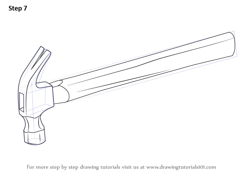 How to Draw a Hammer (Tools) Step by Step