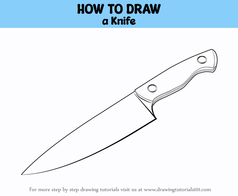 How to Draw a Knife (Tools) Step by Step | DrawingTutorials101.com