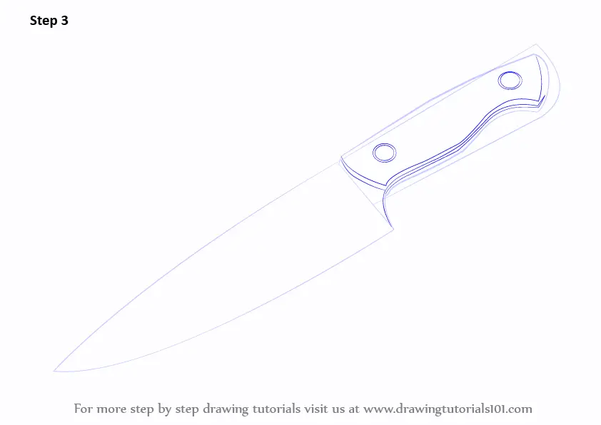 How to Draw Hunting Knife Cold Arms