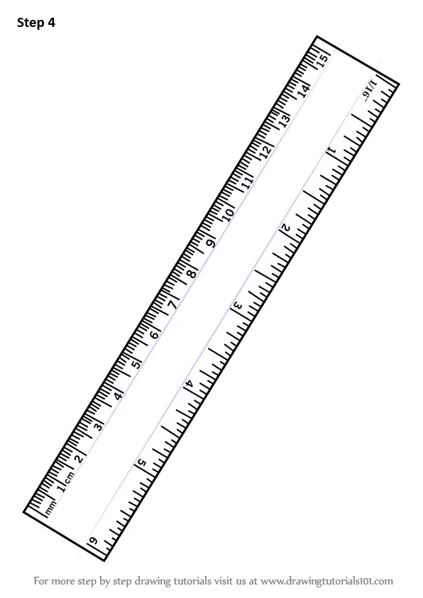 how to draw a ruler step 4