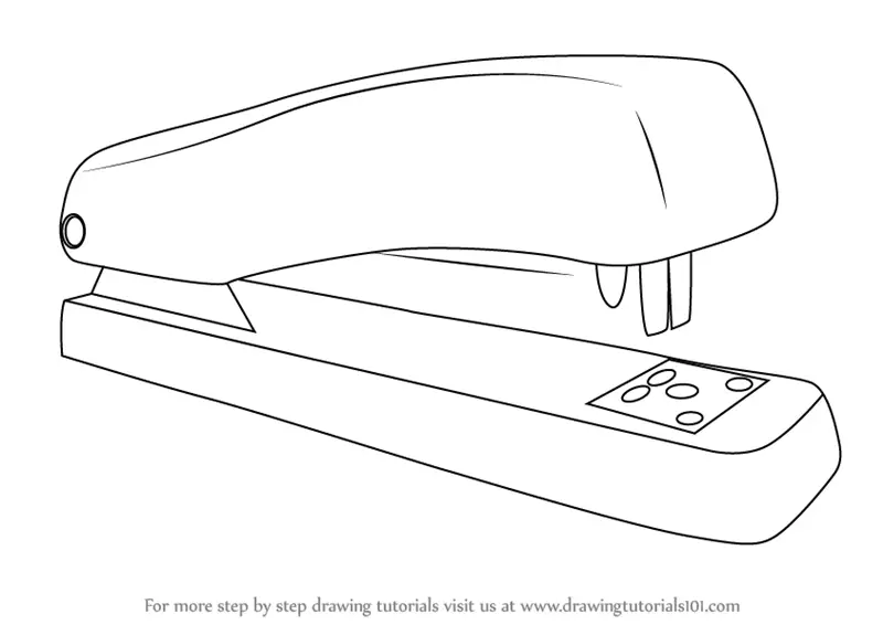 Step by Step How to Draw a Stapler