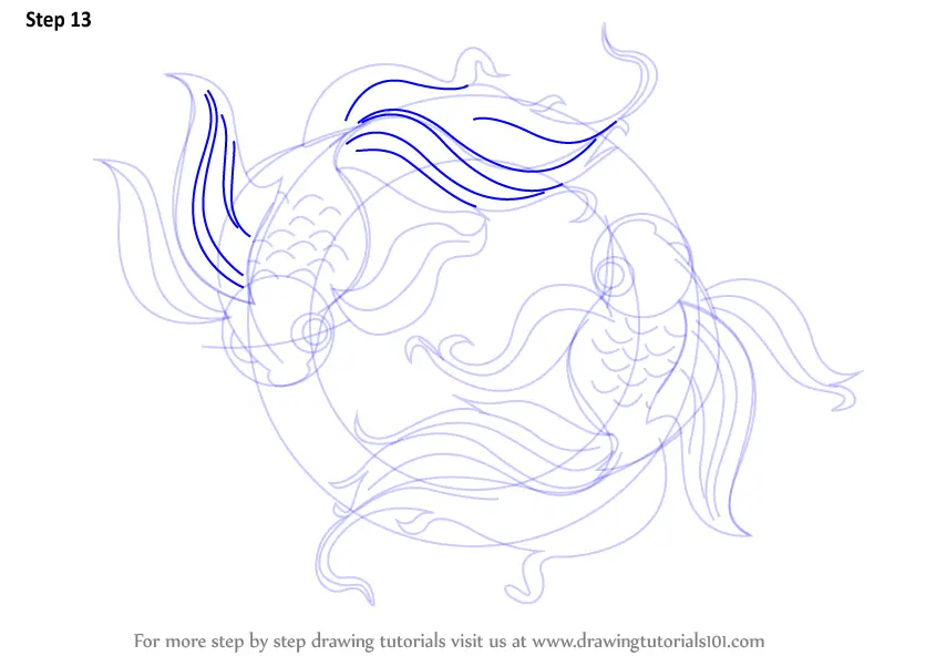How to Draw Pisces Zodiac Sign (Zodiac Signs) Step by Step