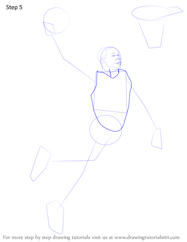 How to Draw Russell Westbrook Dunking (Basketball Players) Step by Step