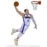 How to Draw Russell Westbrook Dunking