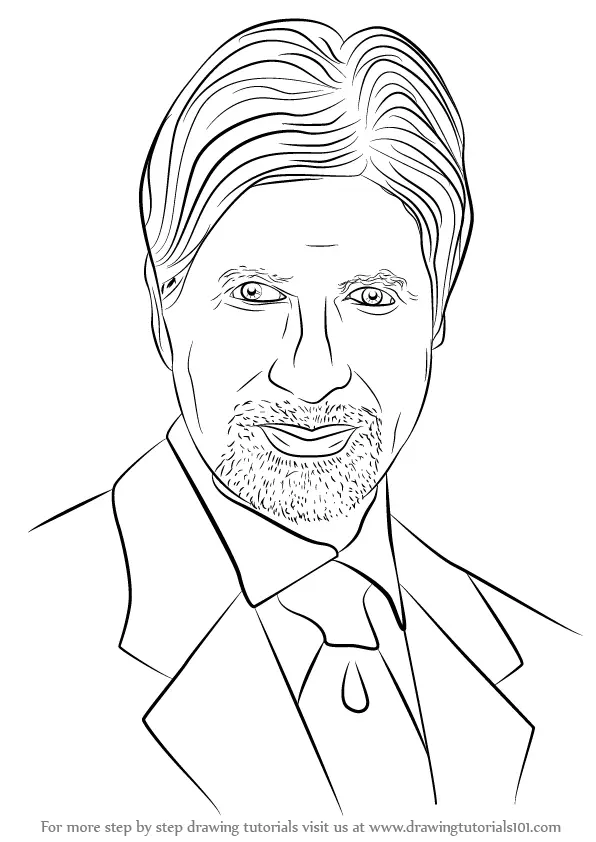 Learn How to Draw Amitabh Bachchan Celebrities Step by 