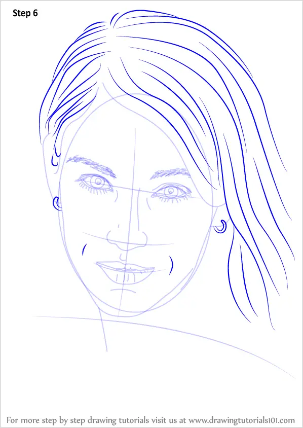 How to Draw Amy Jo Johnson (Celebrities) Step by Step ...