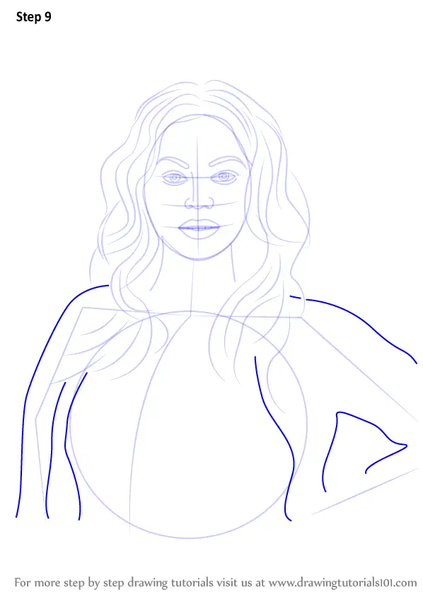 How to Draw Beyonce (Celebrities) Step by Step | DrawingTutorials101.com