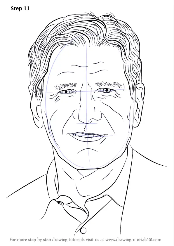 Learn How to Draw Harrison Ford (Celebrities) Step by Step : Drawing