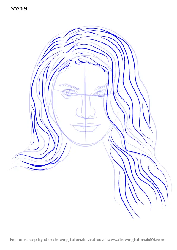 Step by Step How to Draw Jacqueline Fernandez : DrawingTutorials101.com