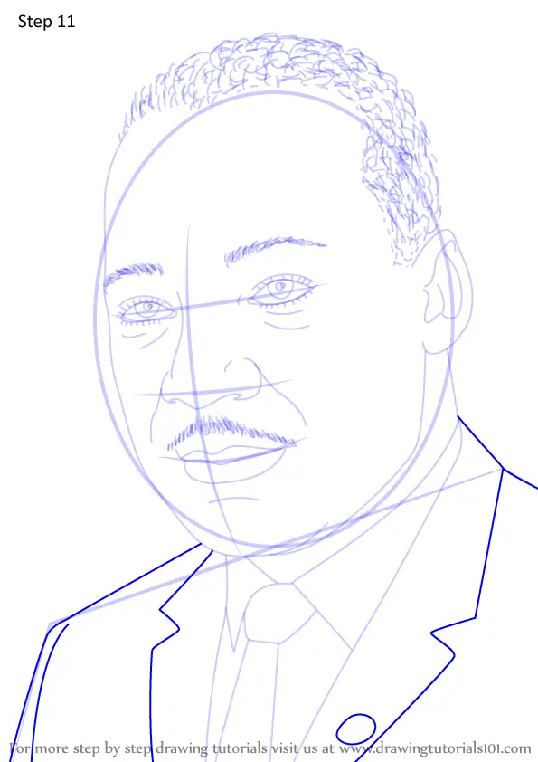 Step By Step How To Draw Martin Luther King Jr