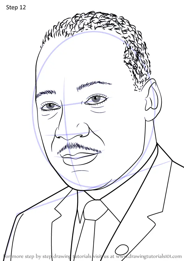how to draw martin luther king jr face step by step