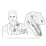 How to Draw Owen Grady and Blue from Jurrasic World