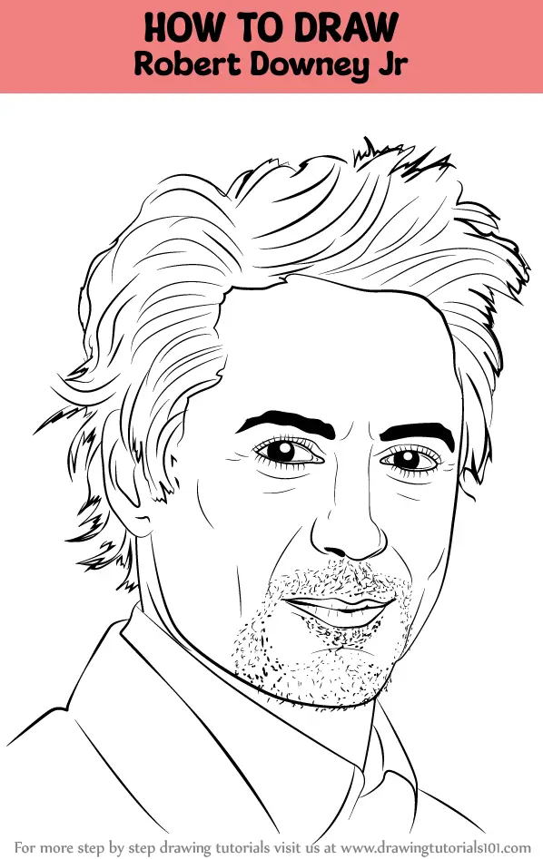 Tony Stark Robert Downey Jr. Pencil Drawing Print 