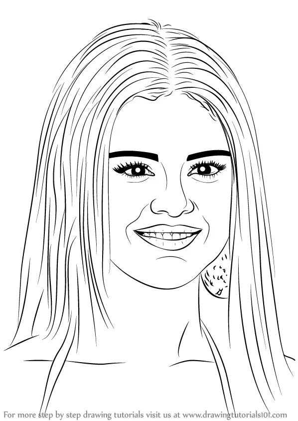 Learn How to Draw Selena Gomez (Celebrities) Step by Step Drawing