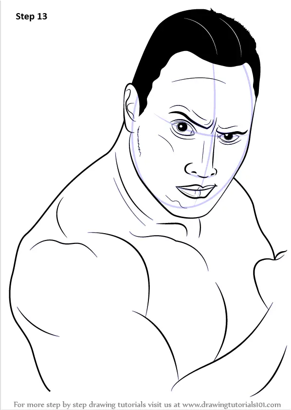 Learn How to Draw Dwayne Johnson aka The Rock (Celebrities) Step by