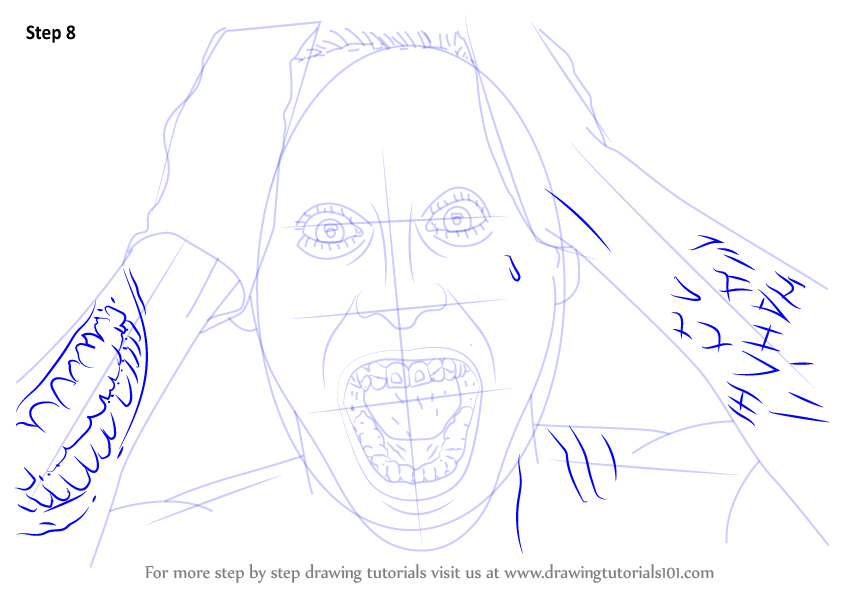 Learn How To Draw Jared Leto As The Joker From Suicide Squad Characters Step By Step Drawing Tutorials