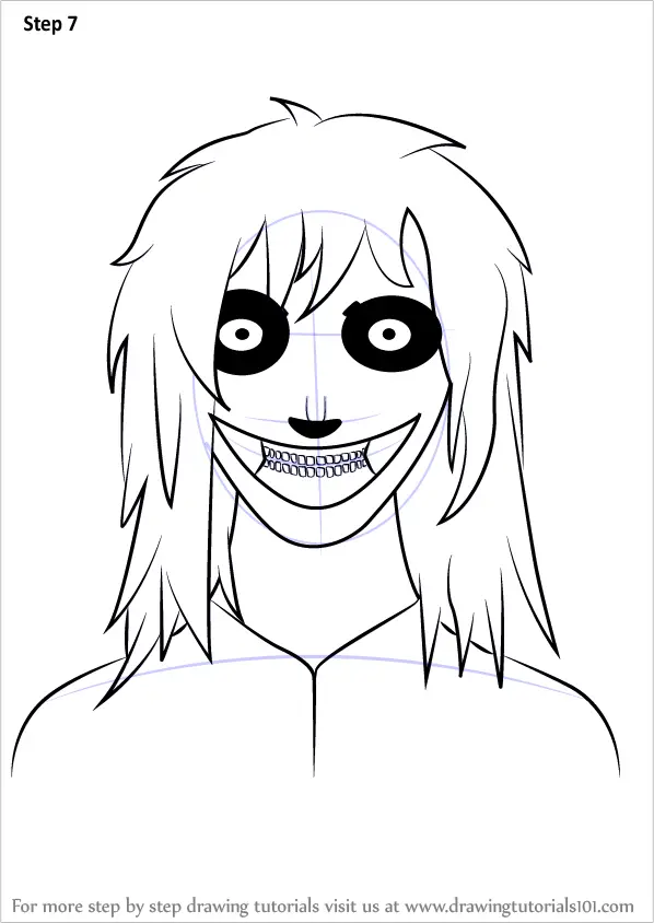 Learn How to Draw Jeff the Killer (Characters) Step by Step : Drawing