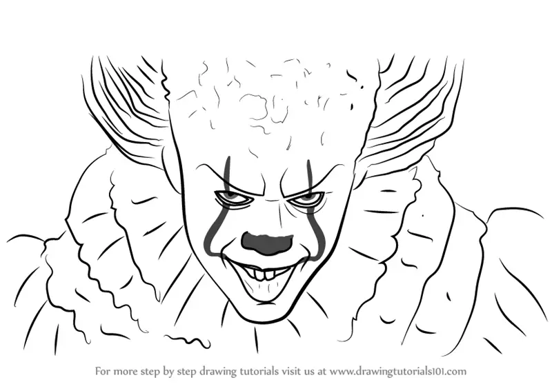 Clip Art Download Sketches The Best - Pennywise Sketch Easy Transparent PNG  - 355x355 - Free Download on NicePNG