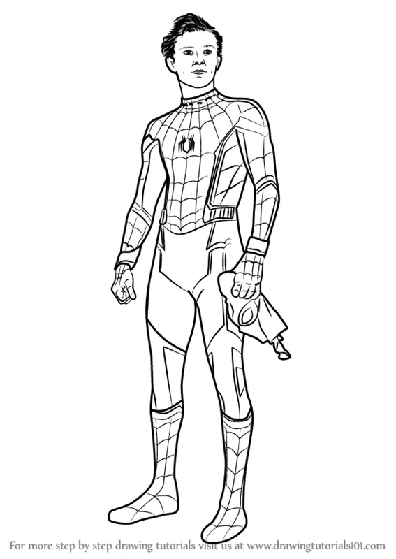 Learn How to Draw Tom Holland as Spider-Man (Characters) Step by Step