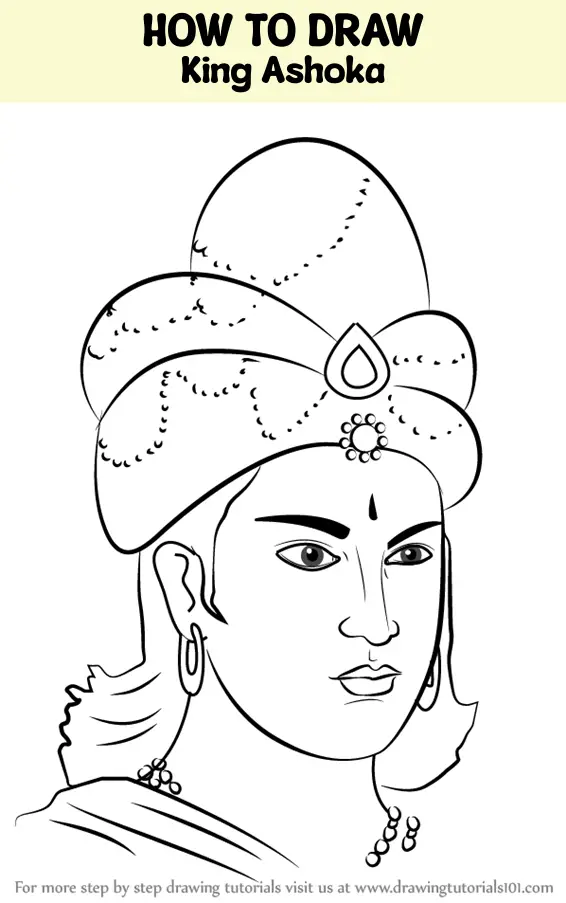 How to Draw King Ashoka Detailed Drawing - YouTube