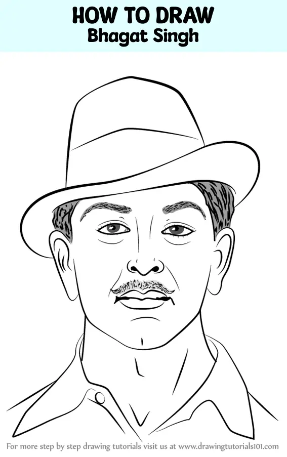How to Draw Bhagat Singh (Famous People) Step by Step ...