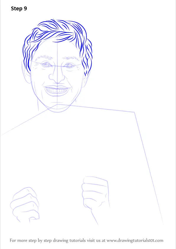 How to Draw Ellen DeGeneres (Famous People) Step by Step ...