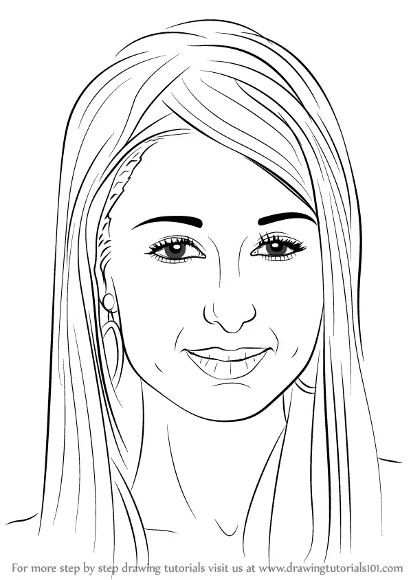 Learn How to Draw Paris Hilton (Famous People) Step by Step : Drawing