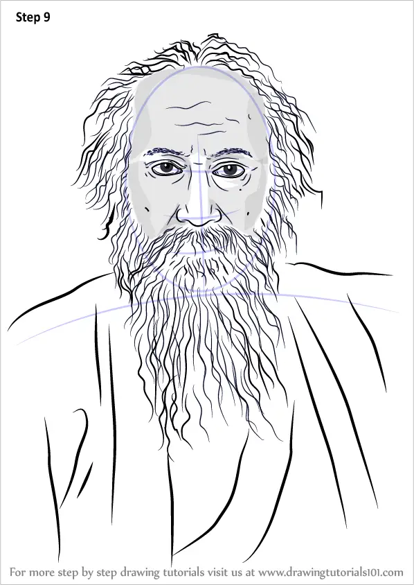 Rabindranath Tagore outline drawing easy 4  How to draw Rabindranath  Tagore outline sketch easy way  YouTube
