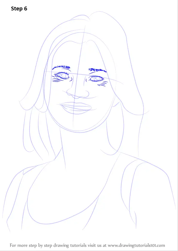 How to Draw Kate Moss (Female Models) Step by Step ...