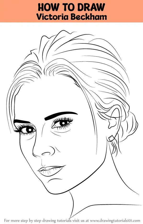 How to Draw Victoria Beckham (Female Models) Step by Step ...