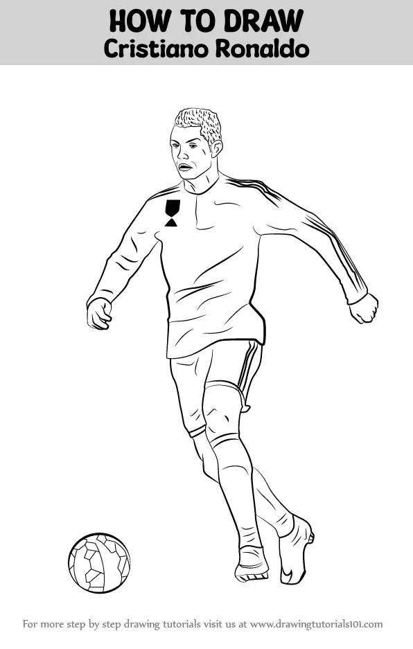 How to Draw Cristiano Ronaldo (Footballers) Step by Step ...