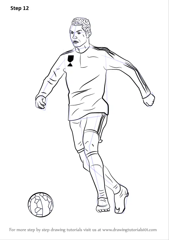 Learn How to Draw Cristiano Ronaldo (Footballers) Step by Step